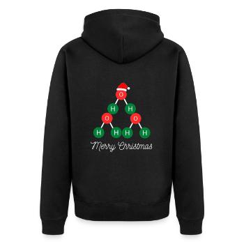Joyeux Noël chimique (lettres blanches) - Veste à capuche bio Premium Unisexe - noir - Dos - Nico (187cm)