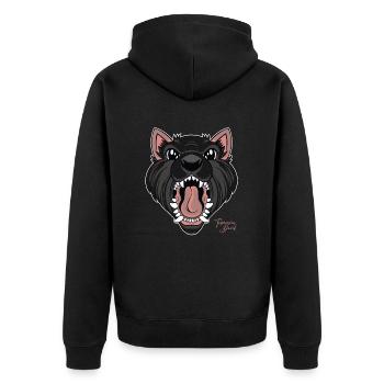 Tasmanian Devil - Unisex Premium Bio Zip Hoodie - Schwarz - Hinten - Nico (187cm)