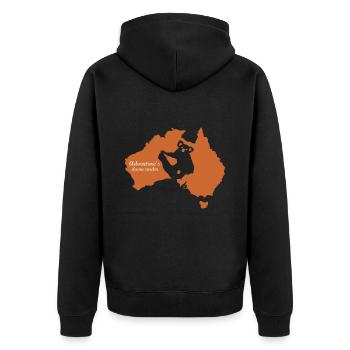 Adventures down under - Unisex Premium Organic Zip Hoodie - black - Back - Nico (187cm)
