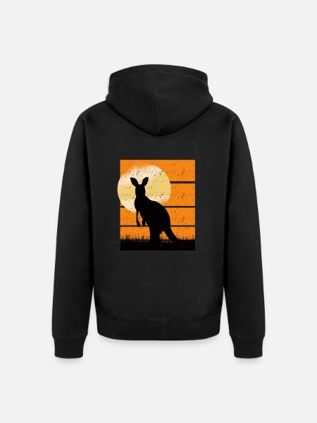 Cangaroo in Sunset retro - Unisex Premium Organic Zip Hoodie - black