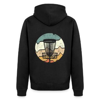Lecteur de disc golf vintage Design Disc Golf - Veste à capuche bio Premium Unisexe - noir - Dos - Nico (187cm)