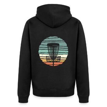 Disc Golf Player rétro Design Disc Golf - Veste à capuche bio Premium Unisexe - noir - Dos - Nico (187cm)