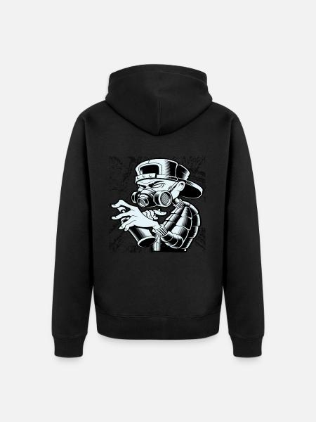 Abstract Graffiti Man - Unisex Premium Organic Zip Hoodie - black