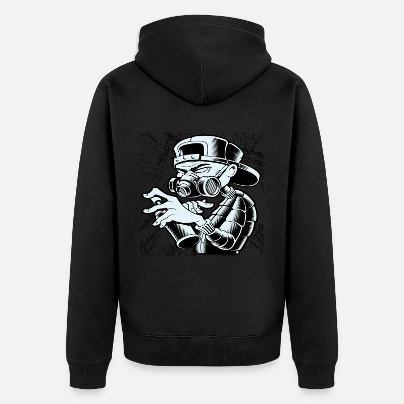 Graffiti abstrait homme - Veste à capuche bio Premium Unisexe - noir