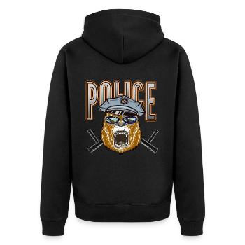 Gorilla Police avec des lunettes fraîches - Veste à capuche bio Premium Unisexe - noir - Dos - Nico (187cm)
