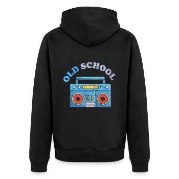 Old School Vintage - Veste à capuche bio Premium Unisexe - noir - Dos - Nico (187cm)