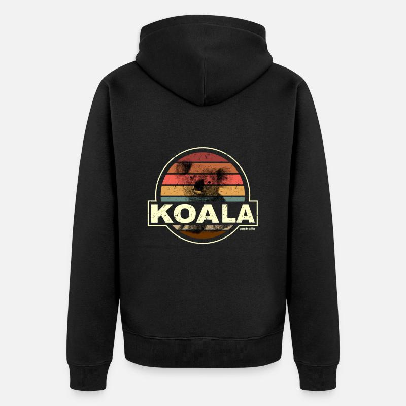 KOALA Australie - Veste à capuche bio Premium Unisexe - noir