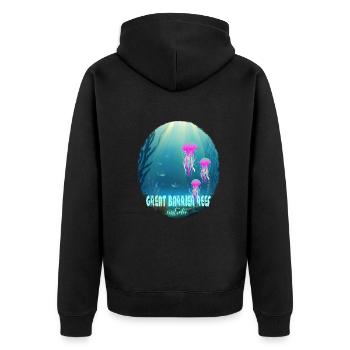 Great Barrier Reef australia - Unisex Premium Bio Zip Hoodie - Schwarz - Hinten - Nico (187cm)