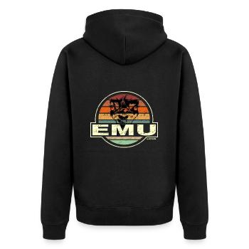 EMU - Unisex Premium Bio Zip Hoodie - Schwarz - Hinten - Nico (187cm)