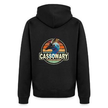 CASSOWARY australia - Unisex Premium Bio Zip Hoodie - Schwarz - Hinten - Nico (187cm)