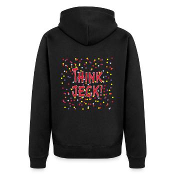 Köln Karneval - Think Jeck! Ein Karnevalskostüm. - Unisex Premium Bio Zip Hoodie - Schwarz - Hinten - Nico (187cm)