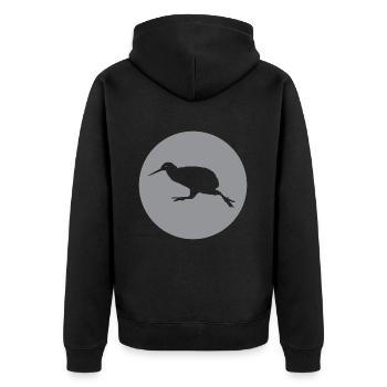 KIWI - Oiseau - Nouvelle-Zélande - Veste à capuche bio Premium Unisexe - noir - Dos - Nico (187cm)
