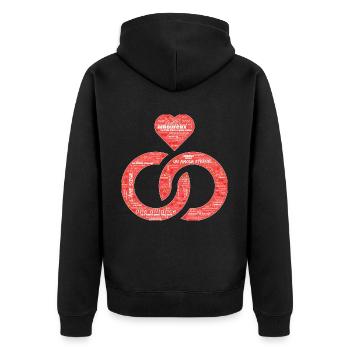 Valentine jour WordArt typography - Veste à capuche bio Premium Unisexe - noir - Dos - Nico (187cm)