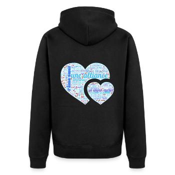 Valentine jour WordArt typography - Veste à capuche bio Premium Unisexe - noir - Dos - Nico (187cm)