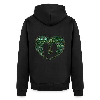 Valentine jour WordArt typography - Veste à capuche bio Premium Unisexe - noir - Dos - Nico (187cm)
