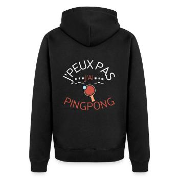 J'peux pas j'ai ping-pong - Veste à capuche bio Premium Unisexe - noir - Dos - Nico (187cm)