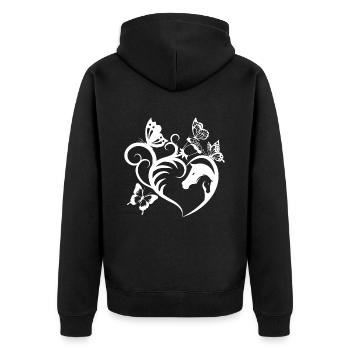 Animal Motif Chevaux Cheval Portrait Coeur Cadeau - Veste à capuche bio Premium Unisexe - noir - Dos - Nico (187cm)