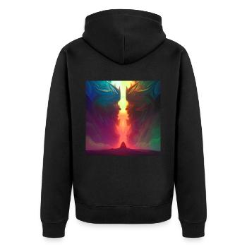 The Gap - Unisex Premium Organic Zip Hoodie - black - Back - Nico (187cm)