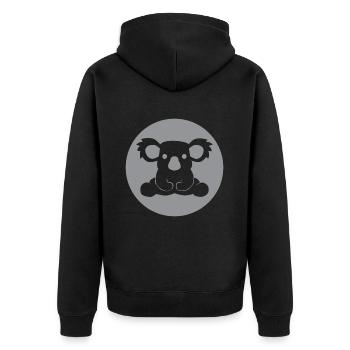 KOALA BEAR - Australia - Unisex Premium Organic Zip Hoodie - black - Back - Nico (187cm)