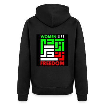 Women life freedom - Veste à capuche bio Premium Unisexe - noir - Dos - Nico (187cm)