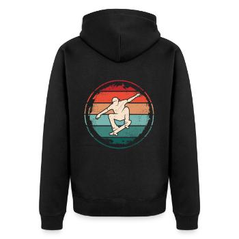 Skateboard Skater Skating Skateboarder - Unisex Premium Organic Zip Hoodie - black - Back - Nico (187cm)