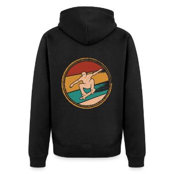 Skateboard Skating Skater Skateboarder - Unisex Premium Organic Zip Hoodie - black - Back - Nico (187cm)