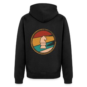 Schach Spieler Schachspiel Schachspieler - Unisex Premium Bio Zip Hoodie - Schwarz - Hinten - Nico (187cm)