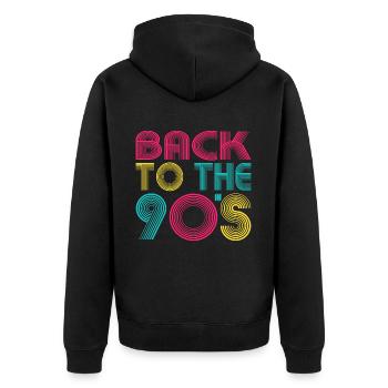RETOUR AUX ANNÉES 90 - Veste à capuche bio Premium Unisexe - noir - Dos - Nico (187cm)