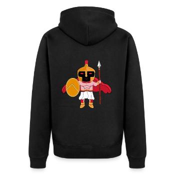 Leonidas - Unisex Premium Organic Zip Hoodie - black - Back - Nico (187cm)