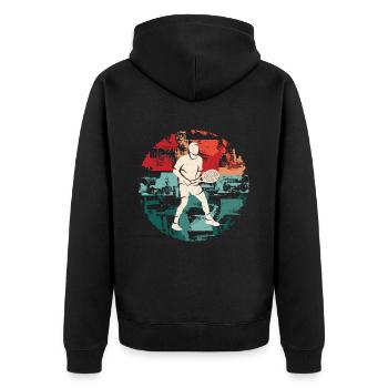 joueur de tennis club de tennis joueur de tennis rétro - Veste à capuche bio Premium Unisexe - noir - Dos - Nico (187cm)