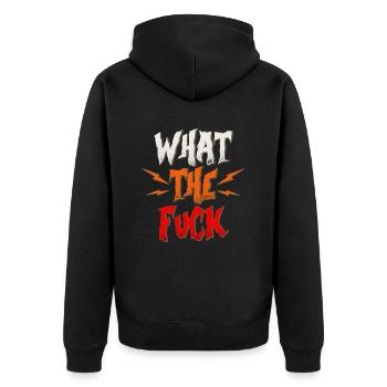 Drôle WTF What the fuck gift - Veste à capuche bio Premium Unisexe - noir - Dos - Nico (187cm)