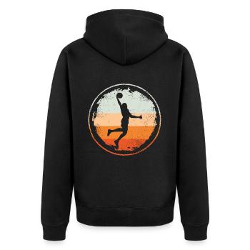 Joueurs de basket-ball Joueurs de basket-ball Dunking Basketball - Veste à capuche bio Premium Unisexe - noir - Dos - Nico (187cm)