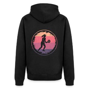 Padel Tennis Padel Player Vintage Femmes Padel - Veste à capuche bio Premium Unisexe - noir - Dos - Nico (187cm)
