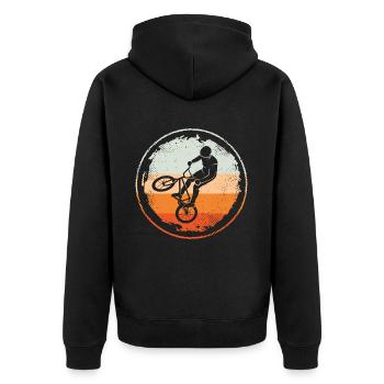 BMX Rider Cyclist Bike Bike BMX - Unisex Premium Organic Zip Hoodie - black - Back - Nico (187cm)