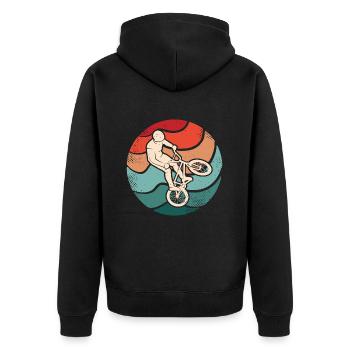 BMX Rider Cyclist Bike Bike BMX - Unisex Premium Organic Zip Hoodie - black - Back - Nico (187cm)