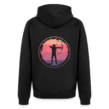 Archer Bow Arrow Femmes Tir à l’arc - Veste à capuche bio Premium Unisexe - noir - Dos - Nico (187cm)