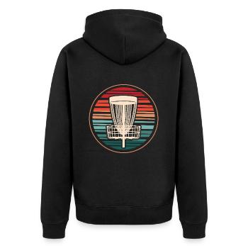 Disc Golf Frisbees Discgolf Spieler Discgolfer - Unisex Premium Bio Zip Hoodie - Schwarz - Hinten - Nico (187cm)