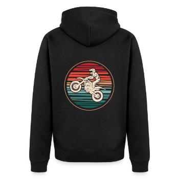 Motocross Retro Motorsport Dirtbike Moto - Veste à capuche bio Premium Unisexe - noir - Dos - Nico (187cm)