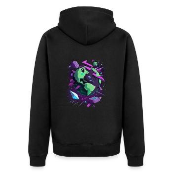 Terre de pierre - Veste à capuche bio Premium Unisexe - noir - Dos - Nico (187cm)