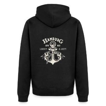 Hambourg St. Pauli Anchor sailor sailor cadeau - Veste à capuche bio Premium Unisexe - noir - Dos - Nico (187cm)