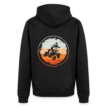 Quad Driver Quad Driver Vintage Tout-terrain VTT - Veste à capuche bio Premium Unisexe - noir - Dos - Nico (187cm)