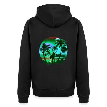 Retro Palms Soleil Vacances Eté - Veste à capuche bio Premium Unisexe - noir - Dos - Nico (187cm)