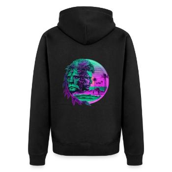 Zodiaque rétro Horoscope Lion - Veste à capuche bio Premium Unisexe - noir - Dos - Nico (187cm)