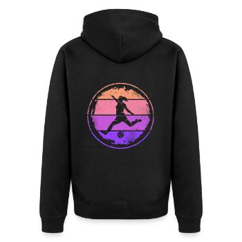 Fußballer Fußballspieler Frauen Mädchen Fußball - Unisex Premium Bio Zip Hoodie - Schwarz - Hinten - Nico (187cm)