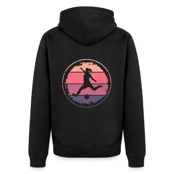 Fußballer Mädchen Fußball Spieler Fußballspieler - Unisex Premium Bio Zip Hoodie - Schwarz - Hinten - Nico (187cm)
