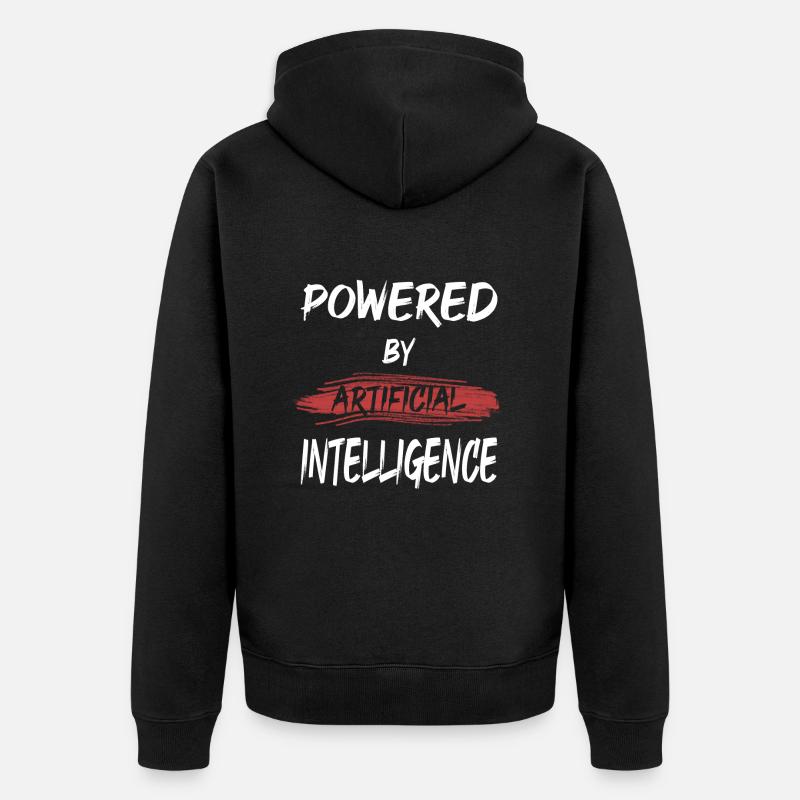 POWERED BY ARTIFICIAL INTELLIGENCE - Unisex Premium Organic Zip Hoodie - black