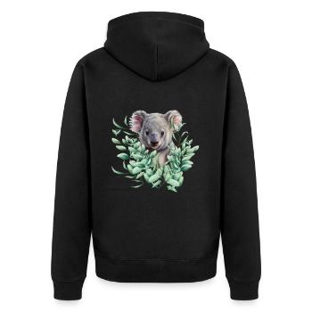 Koala Bear - Unisex Premium Organic Zip Hoodie - black - Back - Nico (187cm)