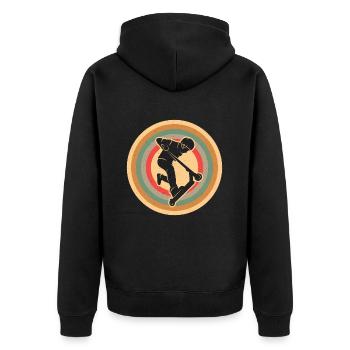 Kick Scooter Tricks Vintage Boys Stunt Scooter - Veste à capuche bio Premium Unisexe - noir - Dos - Nico (187cm)
