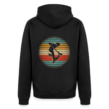 Kick Scooter Tricks Vintage Boys Stunt Scooter - Veste à capuche bio Premium Unisexe - noir - Dos - Nico (187cm)