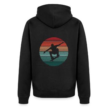 Skateboarder Vintage Skater Skating Skateboard - Veste à capuche bio Premium Unisexe - noir - Dos - Nico (187cm)